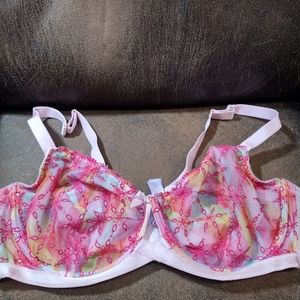 Savage X Fenty All Lace Underwire Women's  Bra Size: 42DD Pink Floral